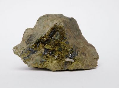 Epidot, magnetit - Traverselly, Piemont, Itálie